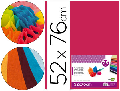 25h. papel seda Liderpapel 52x76cm. 18g/m² rosa fuerte